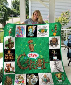 Cute Groot Character Collection Quilt Blanket - Add Some Fun To Your Room