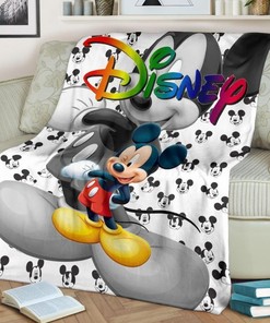 Cute Mickey Disney Fleece Blanket Gift For Fan, Premium Comfy Sofa Throw Blanket Gift