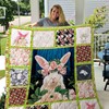 Cute Rabbit With Flowers Quilt Blanket - Perfect for Girls and Kids
