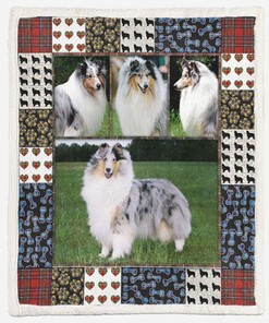 Cute Rough Collie Pets Dog 3D Quilt Blanket - Perfect for Dog Lovers