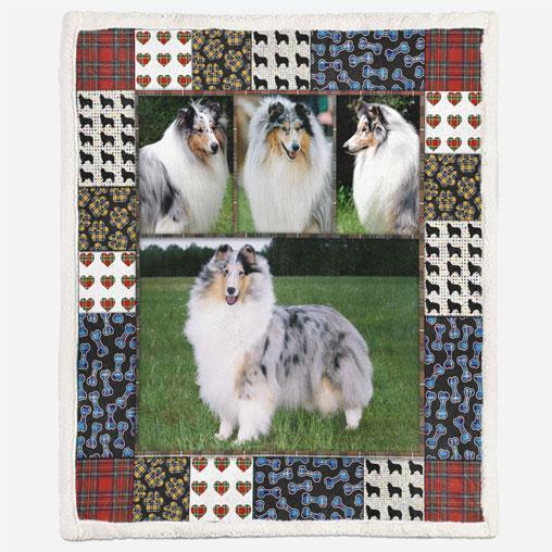 Cute Rough Collie Pets Dog 3D Quilt Blanket - Perfect for Dog Lovers