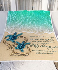 Cute Sea Turtle Couple Premium Sofa Throw Blanket