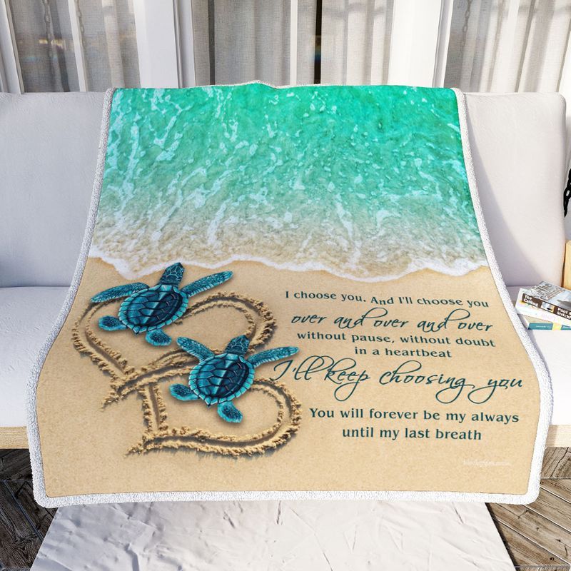 Cute Sea Turtle Couple Premium Sofa Throw Blanket