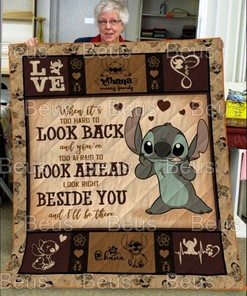 Cute Stitch Quote Quilt Blanket for Disney Fans
