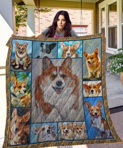 Cute Trending Corgi Quilt Bedding Set