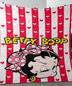 Cute and Cozy Betty Boop Heart Quilt Bedding Set for Lovers