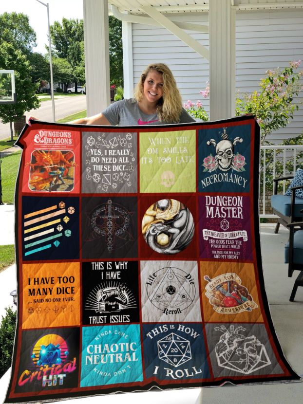 D&D Dungeons And Dragons Collage Quilt Bedding Set for Fantasy Fans