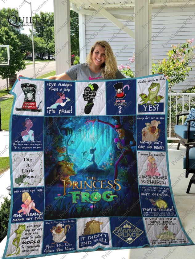 DD The Princess and the Frog Quilt Blanket Bed Set with Cartoon Touch