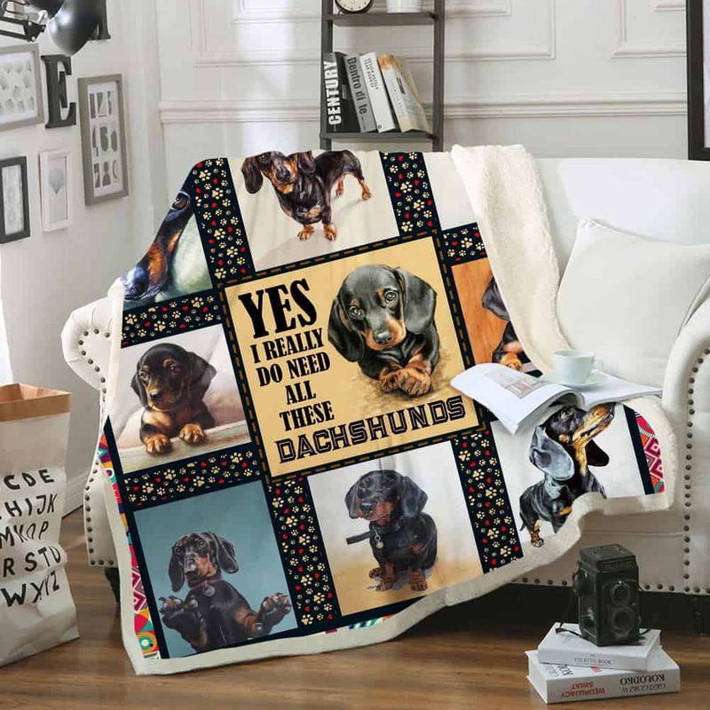 Dachshund Lover Yes I Really Do Need All These Dachshunds Premium Quilt Bed Set for Dog Lovers