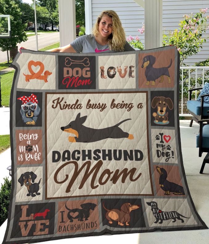 Dachshund Mom Quilt Bedding Set - Show your love for your furry friend Dachshund Mom quilt bedding set