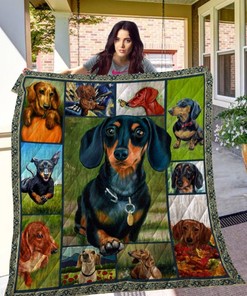 Dachshund Painting Quilt Blanket - Artistic Canine for Dog Lovers