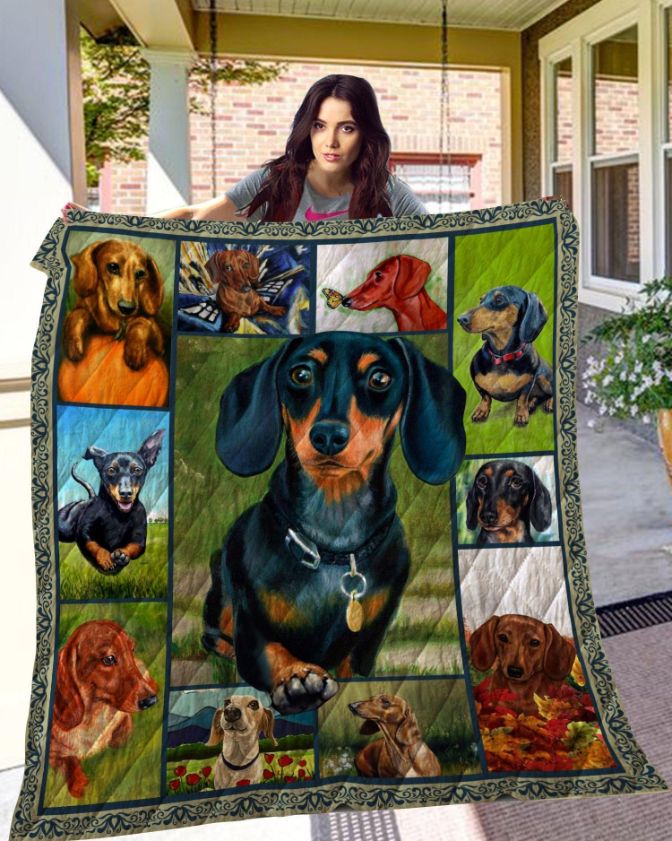 Dachshund Painting Quilt Blanket - Artistic Canine for Dog Lovers