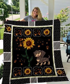Dachshund and Sunflower Bedding Set