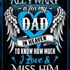 Dad Blanket All I Want is for My Dad in Heaven Blue Blanket Memorial with Quotes