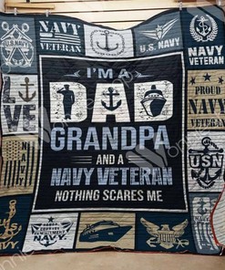 Dad, Grandpa, and Navy Veteran Quilt Blanket: Great Customized Gift