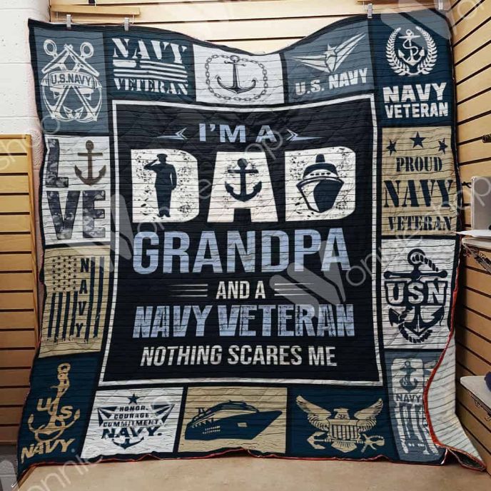 Dad, Grandpa, and Navy Veteran Quilt Blanket: Great Customized Gift