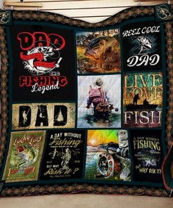 Dad The Fishing Legend Quilt Bedding Set - A Tribute To The Best Fathers