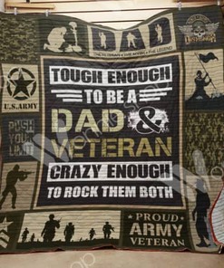 Dad and Veteran in One Quilt Blanket: Celebrate Family