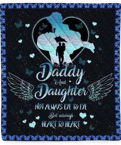Daddy And Daughter Always Heart To Heart- Blanket Quilt Bedding Set for Kids.
