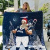 Dallas Cowboys Santa Claus Quilt Blanket for Christmas Gift