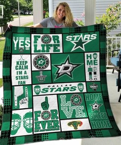 Dallas Stars Collection Quilt Bedding Set, Great for Hockey Fans