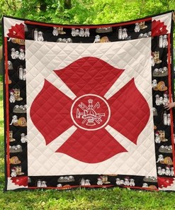 Dalmatian Lover Firefighter Quilt Bedding Set - Quilt For Dog Lovers