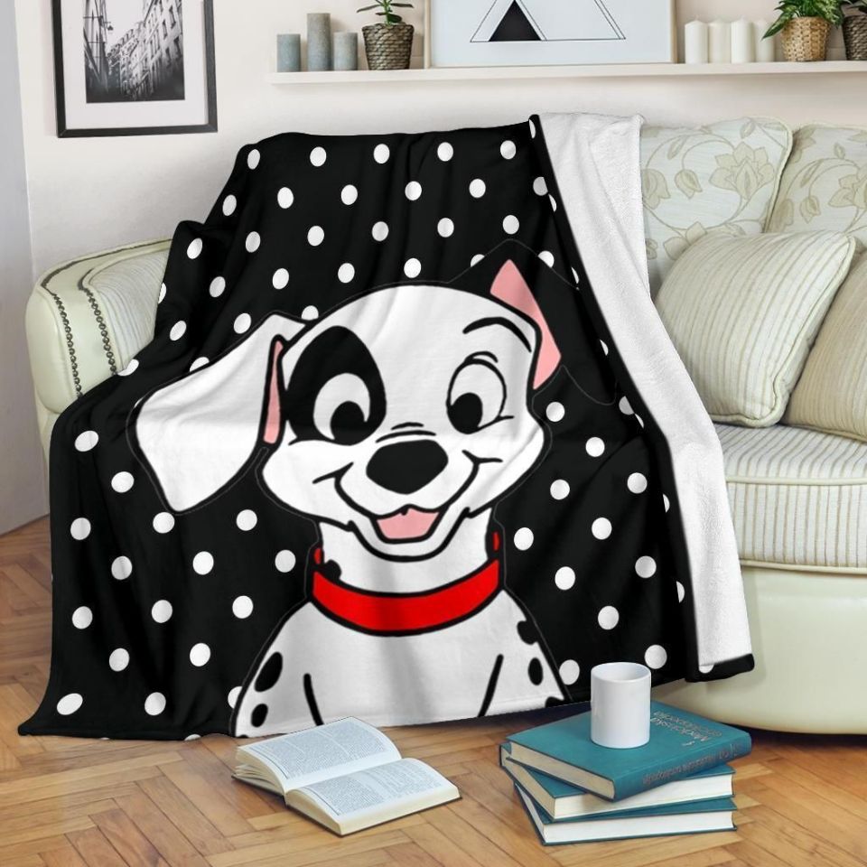 Dalmatian Puppy Fleece Blanket Gift for Fans, Premium Comfy Sofa Throw Blanket with Cute Design