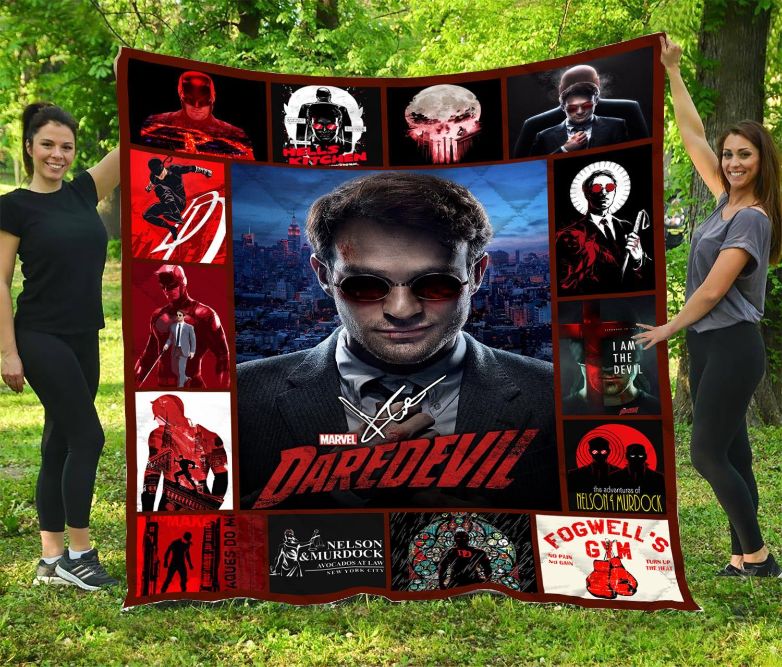 Daredevil Red Superhero Theme Quilt Bedding Set for Fans