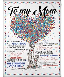 Daughter To Mom Forever Grateful Fleece Blanket Quilt Bedding Set - Heartfelt Gift for Mothers and Daughters