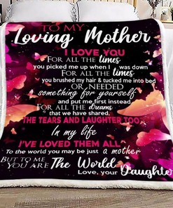 Daughter to Mom Butterfly Themed Quilt Blanket Baby or Kids Bed Set Gift
