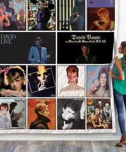 David Bowie Album Collection Quilt Bedding Set for Music Lovers