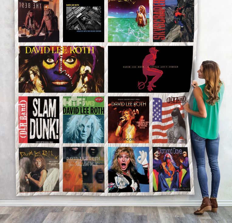 David Lee Roth Albums Vintage Quilt Blanket for Rock Fans