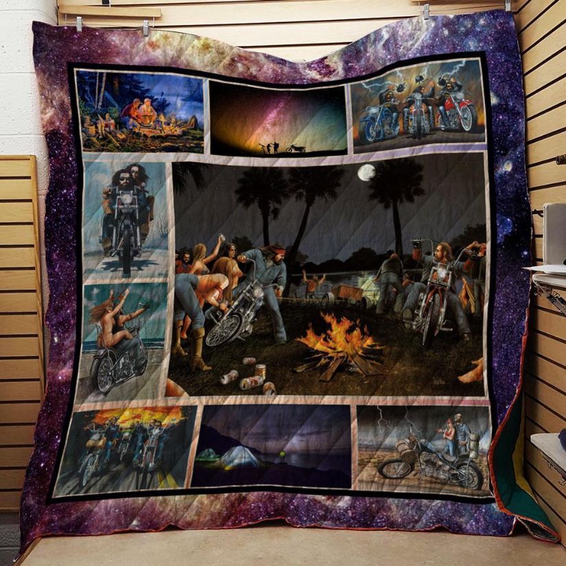 David Mann Motorcycles Camping Quilt Bedding Set 2111-04 - A Must Have for Fans