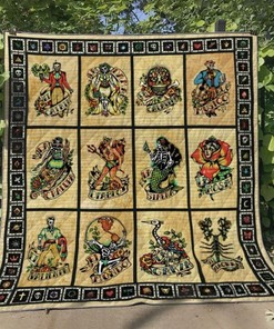 Day Of The Dead Quilt Bedding Set with Traditional Design