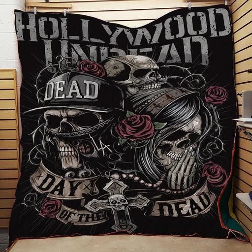 Day Of The Dead Skull Washable Handmade Quilted Bedding Set - Perfect for a Festive Night