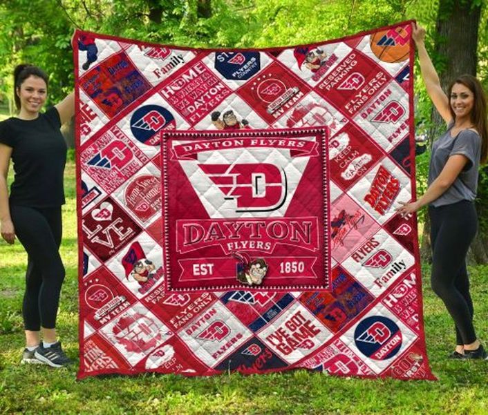 Dayton Flyers NCAA Love Quilt Blanket for Flyers Fans