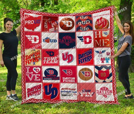 Dayton Flyers Quilt Blanket with Sports Design
