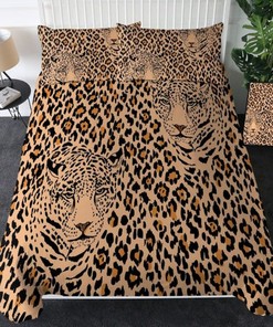 Dazzling Leopard Print Quilt Cover Duvet Cover Bedding Set