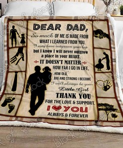 Dear Dad From Kids I Know I Never Outgrow Personalized Quilt Blanket for Dad with Kids' Heartfelt Messages