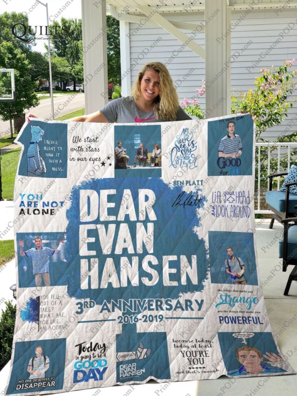 Dear Evan Hansen Musical Collected Quilt Blanket for Broadway Musical Fans