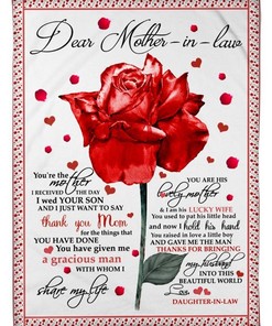 Dear Mother In Law- You're The Mother From Daughter In Law Roses Fleece Quilt Bedding Set.