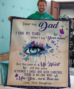 Dear My Dad Memorial Quilt Bedding Set with Quotes