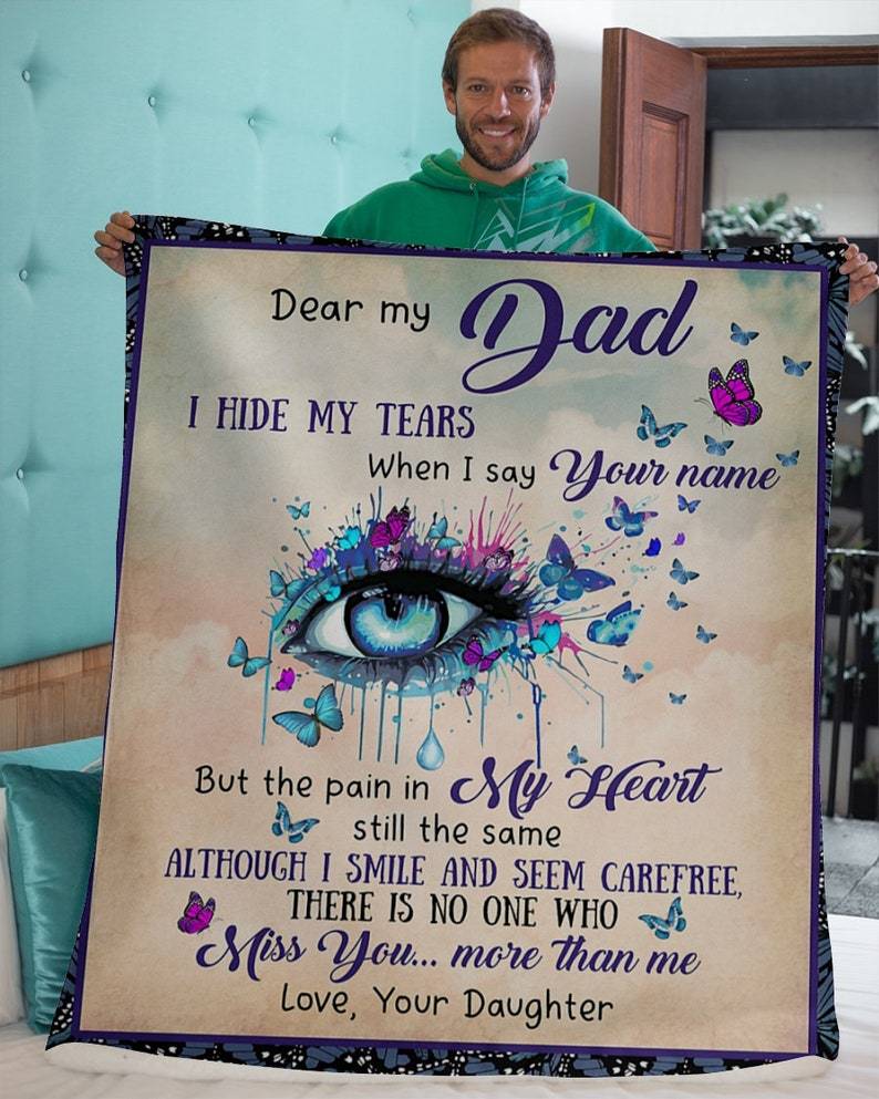 Dear My Dad Memorial Quilt Bedding Set with Quotes