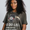 Death To Do List Graphic Tee - Funny Coffee Shirt with Sayings