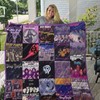 Deep Purple Fans Combined Quilt Bedding Set