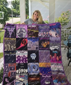Deep Purple Fans Combined Quilt Bedding Set