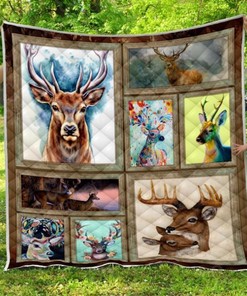 Deer Aesthetic Painting Quilt Blanket with Unique and Beautiful Design