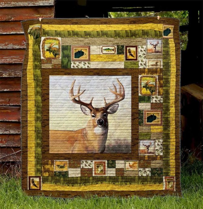 Deer Camo Pattern Quilt Blanket: A Comfortable and Stylish Addition To Your Room
