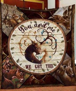 Deer Couple Hunting Quilt Bedding Set