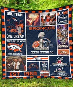 Denver Broncos Football Full Size Quilt Bed Set - Best Gifts for Sports Fans